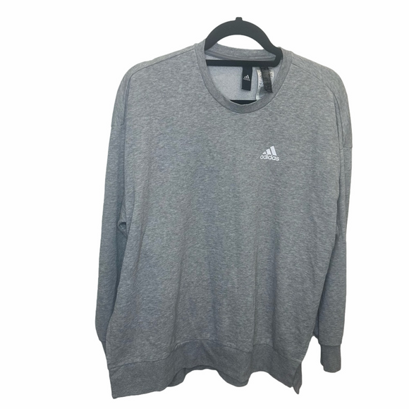 adidas Tops - Adidas Gray Split Hem Crew‎ Sweatshirt Size Medium